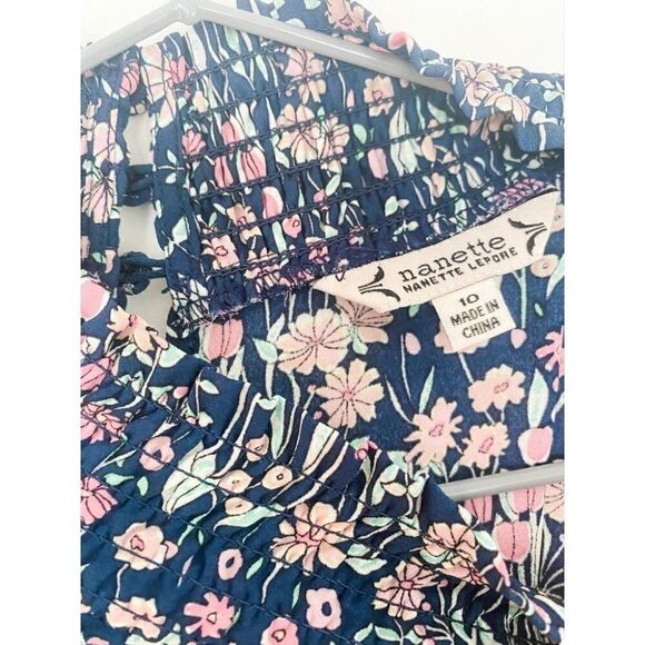 Nanette Lepore High Low Sleeveless Floral Dress in Blue Size 10 NWT - Picture 5 of 6